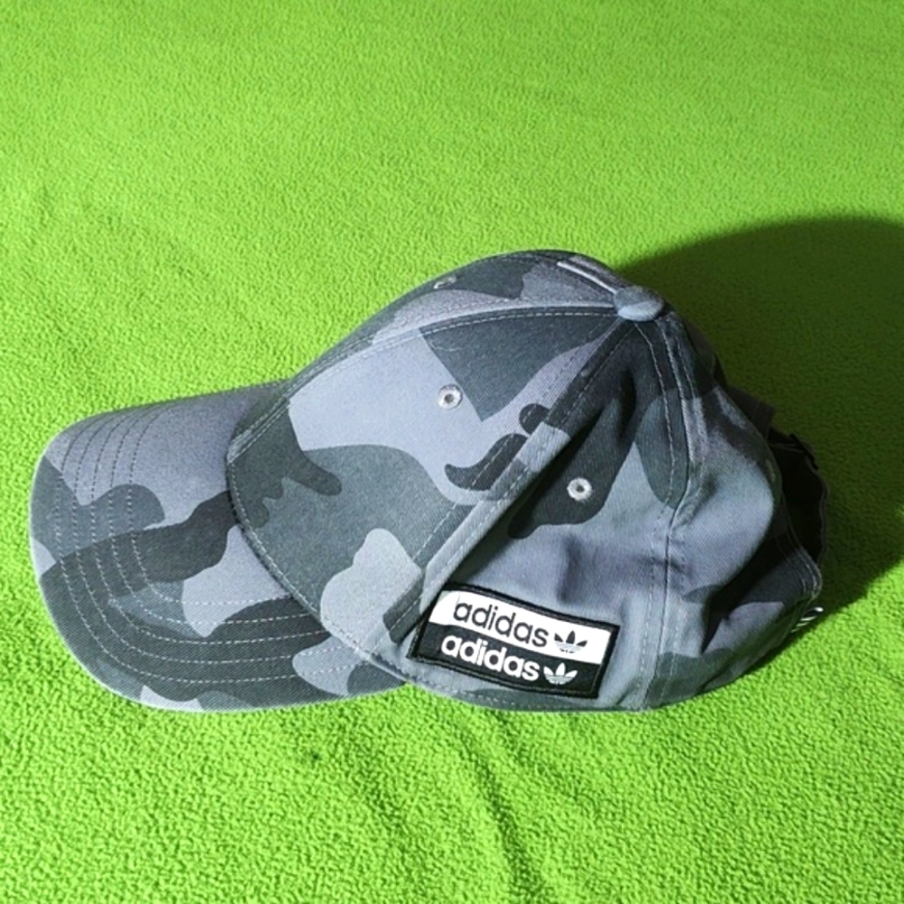 Adidas Buckle-Back Hat  Grey Camo One Size Fits Most